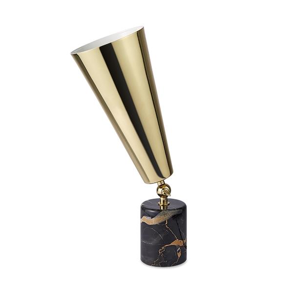 Tato Vox Bordlampe Sort Brun Marmor   Messing Lille