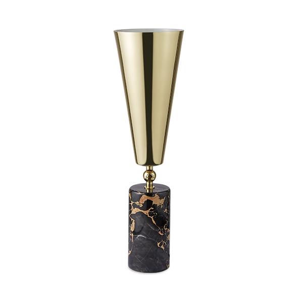 Tato Vox Bordlampe Sort Brun Marmor   Messing Stor