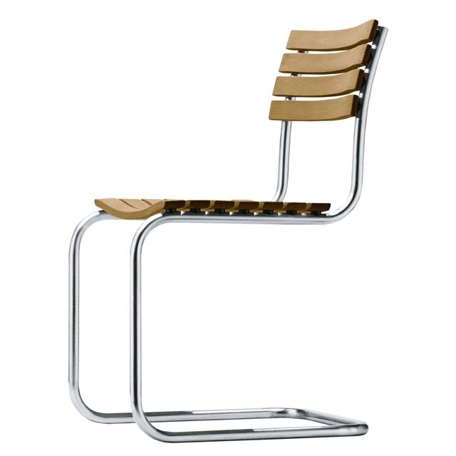 Thonet   40 Cantilever Spisebordsstol Rustfrit Stål Iroko