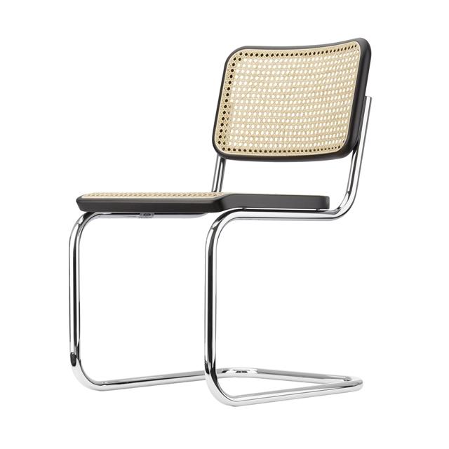Thonet   32   Cantilever Spisebordsstol Krom Sort Bejdset Bøgetræ