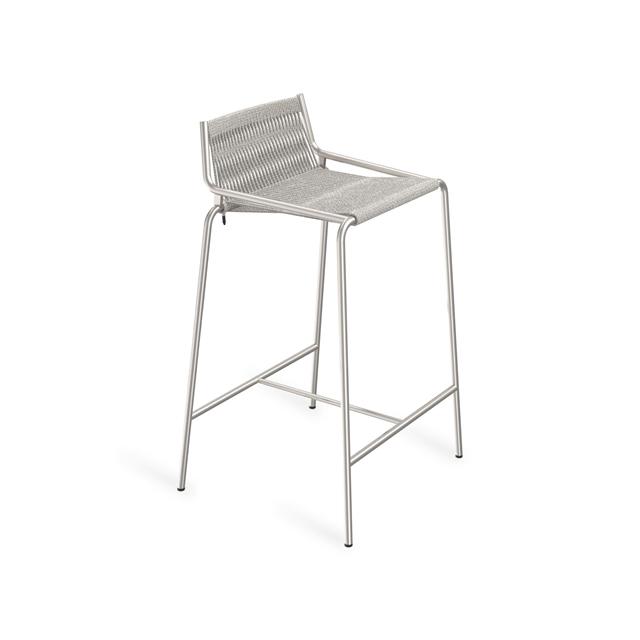 Thorup Copenhagen Noel Barstol Rustfrit Stål Grå Uld H67 Cm