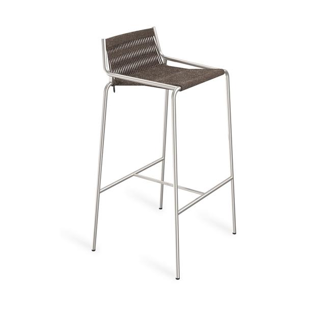 Thorup Copenhagen Noel Barstol Rustfrit Stål Mørk Grå Uld H77 Cm