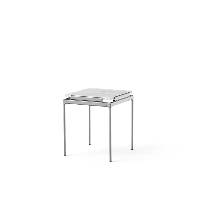 Tradition Sett Ln11 Sidebord Bianco Carrara Mørk Krom