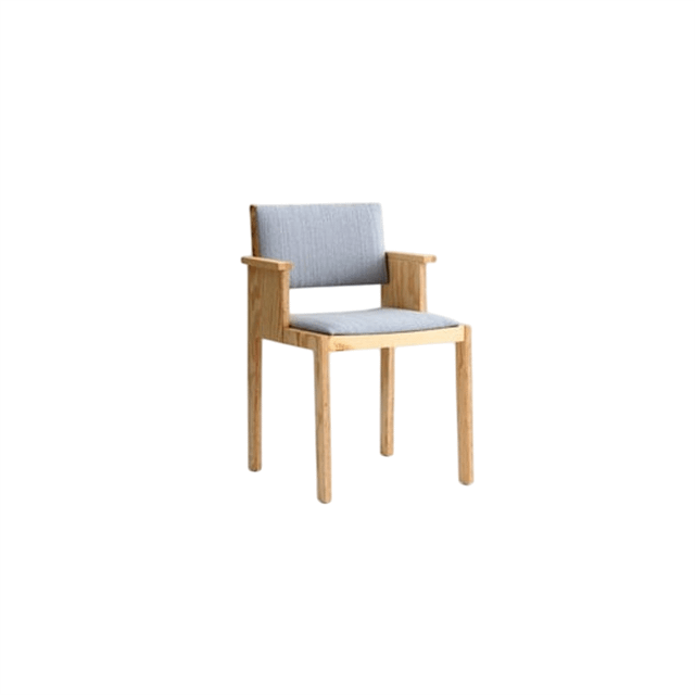 Vaarnii 016 Maasto Spisebordsstol Med Armlæn   Polstret Sæde Ryg Natural Kvadrat 0134