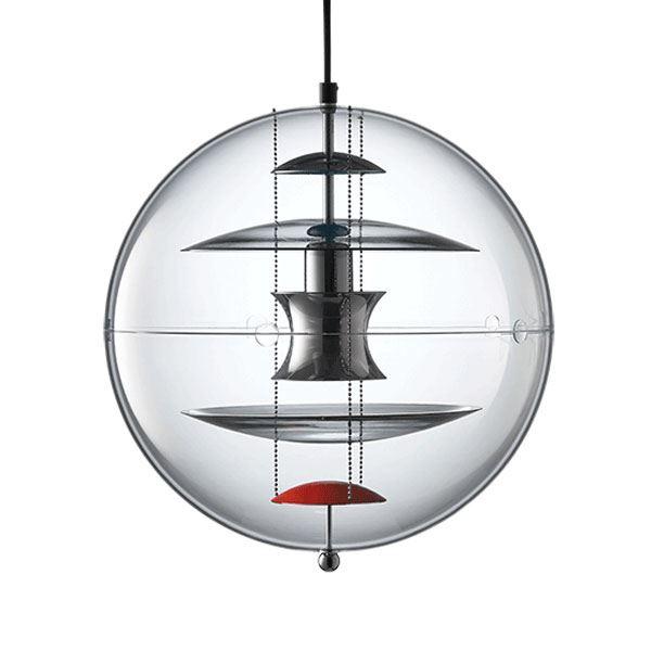 Verpan Globe Pendel ø40 Farvet Glas Rød Blå
