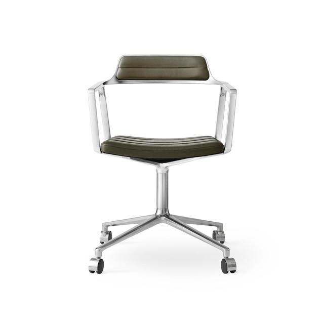 Vipp 452 Drejestol Med Hjul Aluminium Bosco Grøn