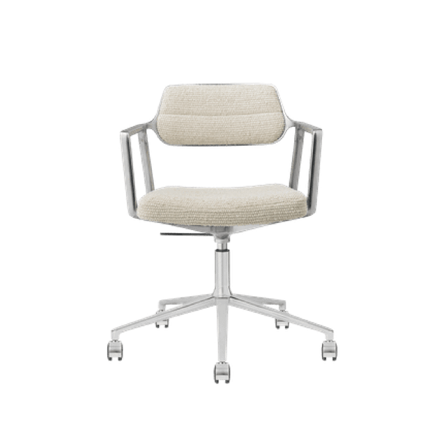 Vipp 453 Swivel  Drejestol Med Hjul Aluminium Wavy Off White Lysegrå