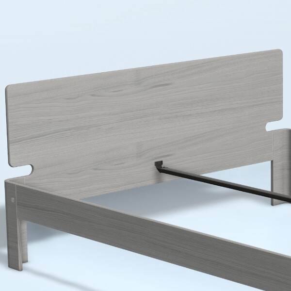 Auping Auronde Gavl Dobbeltseng Høj Model Chalk Grey Oak 160 Cm