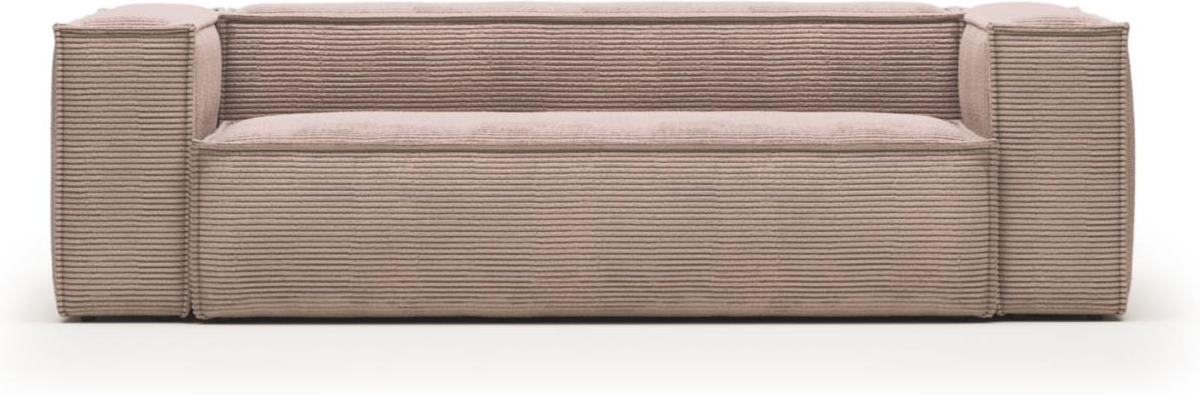 -personers Fløjlssofa Kave Home Blok Lyserød