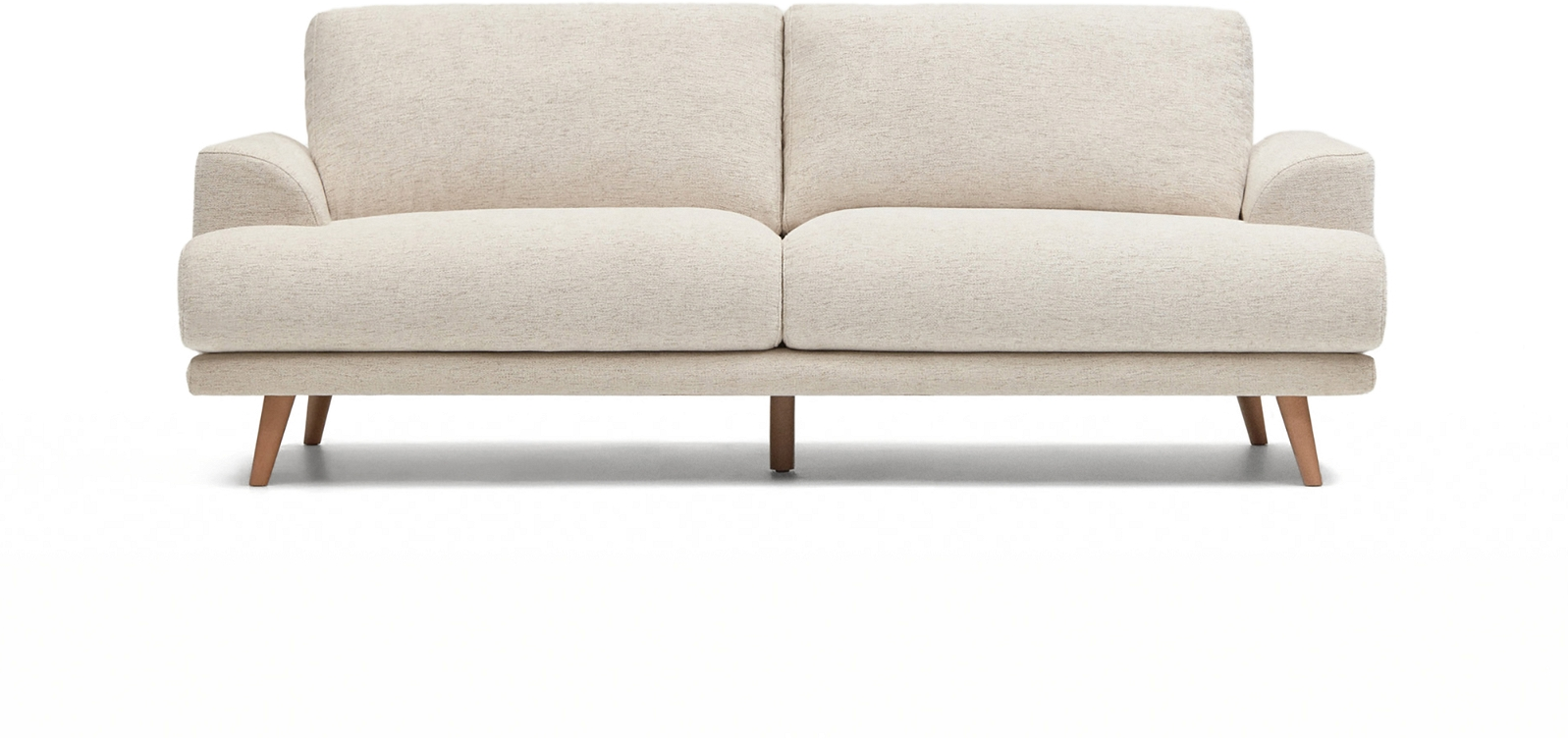 -personers Polstret Sofa Kave Home Karin Chenille Beige Bæredygtig Nordisk Design