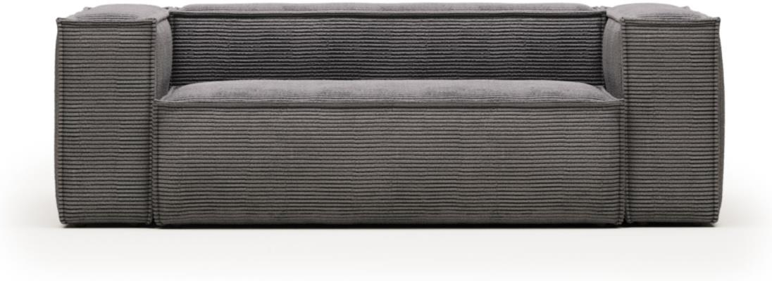 -personers Sofa Kave Home Blok Polstret Grå Bredribbet Corduroy B210ã 100ã 69 Cm Nordisk Vintage