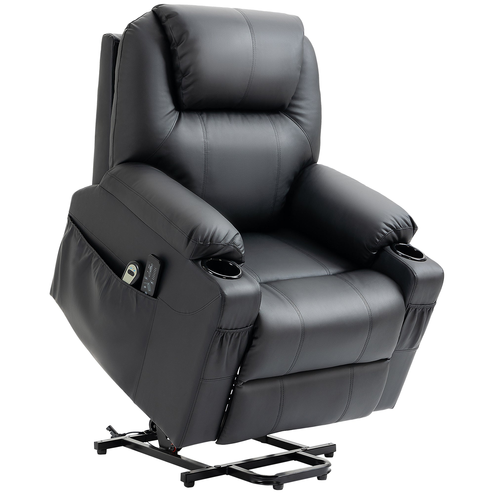 Lænestol  Massagestol  Lænestol    Massagetilstande  Elegant Kunstlæder  Sort  88   99   106 Cm