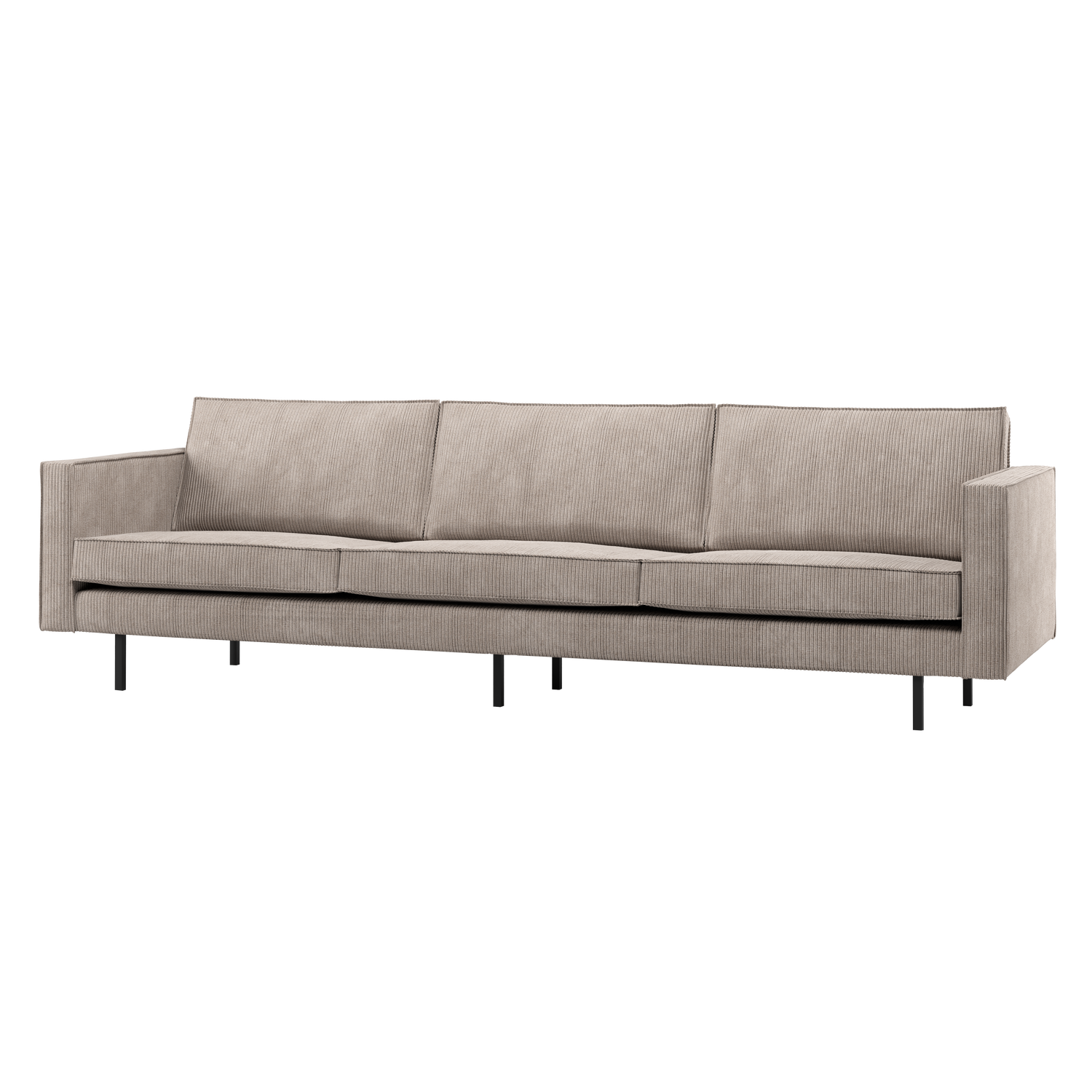 Woood Rodeo   Pers  Sofa Mørk Sand Fløjl Stof Og Metal