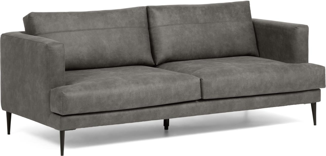 -personers Sofa Kave Home Tanya   Sort Stof Nordisk Vintage H77xb183xd87 Cm