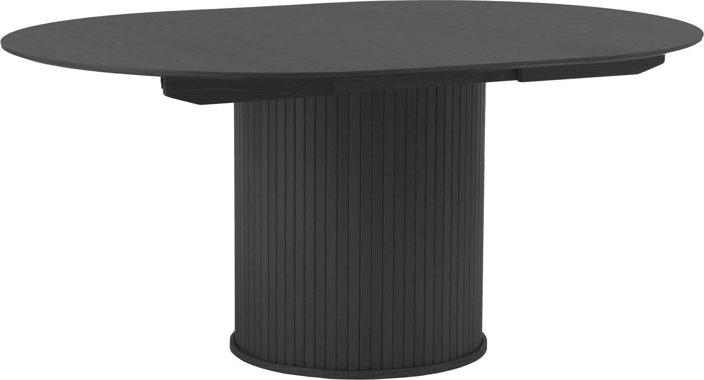 Spisebord Med Udtræk Nordique Design Nola ø120-167 Cm Sort Egetræ