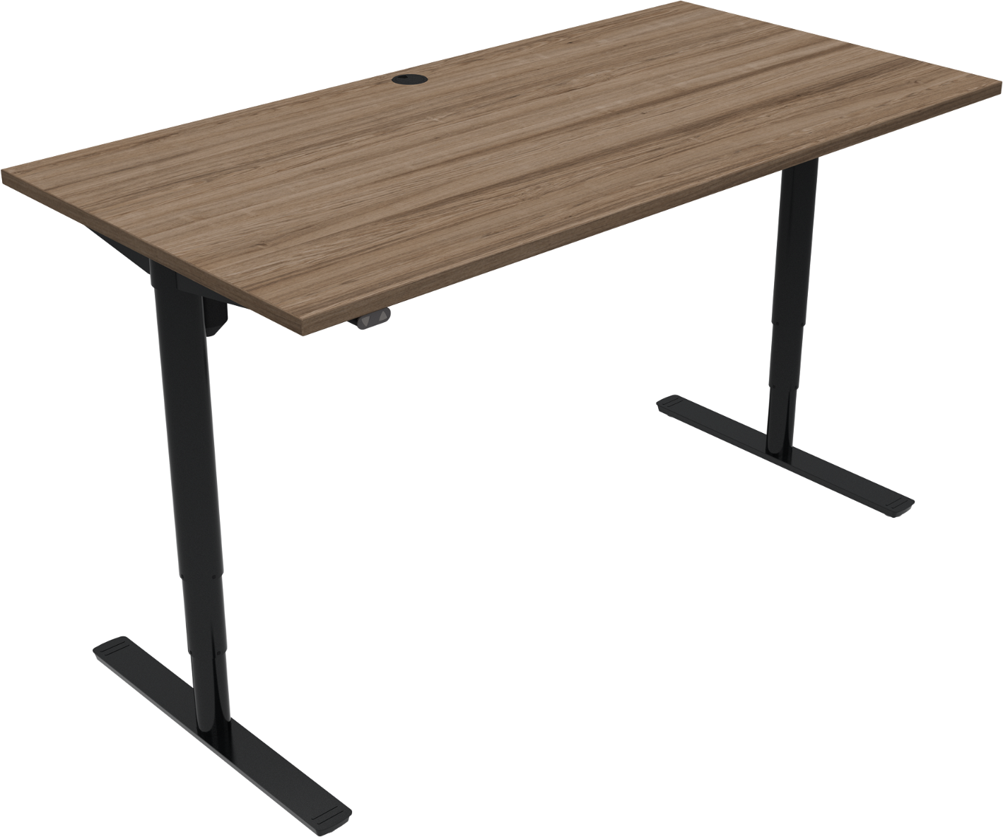 Zennord Comfortzone Firkantet Hæve- Sænkebord Skrivebord Valnød Sort H65-125 80 160 Cm