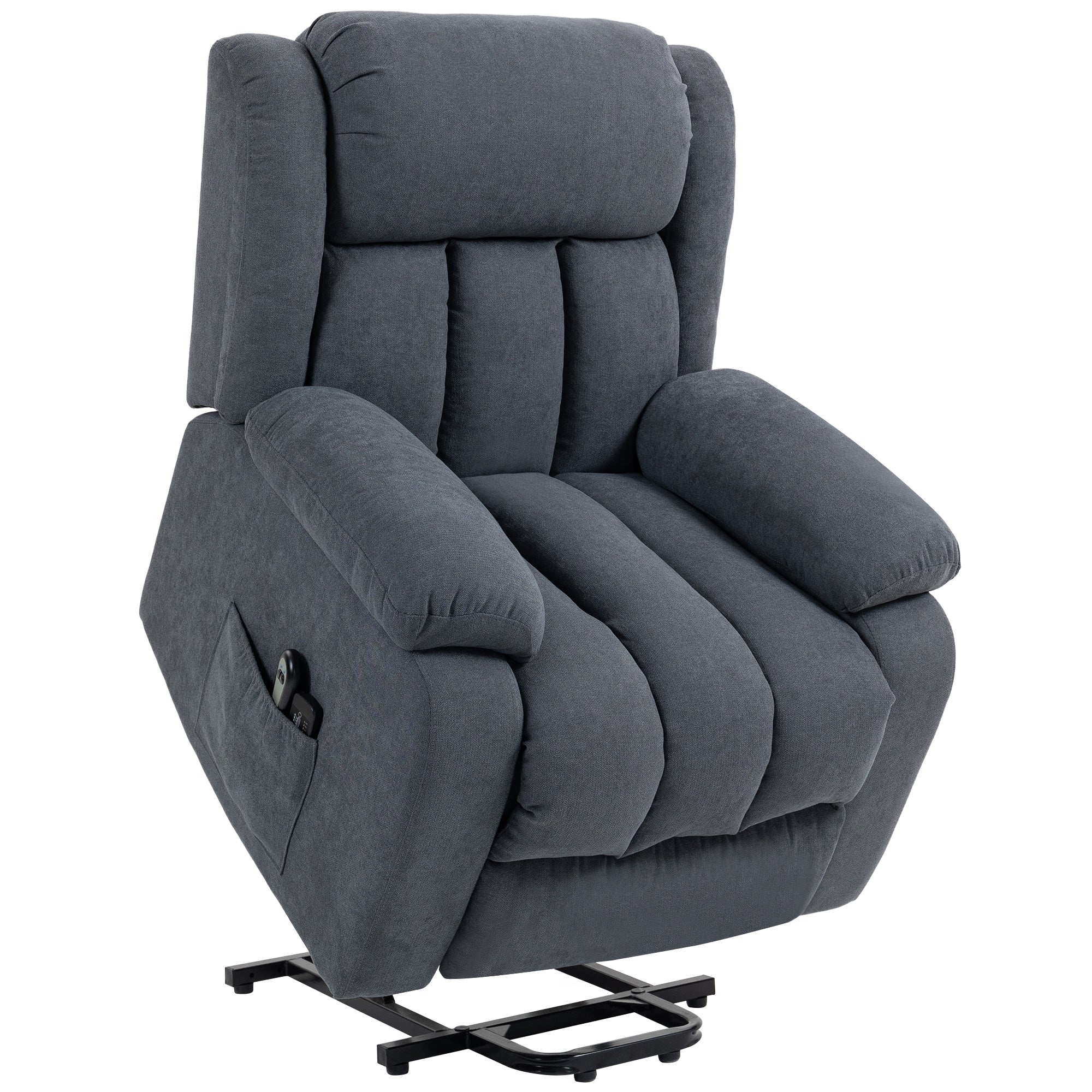 Elektrisk Lænestol Med Løftefunktion  Lænefunktion  Massagefunktion  93x91x103 Cm  Mørkegrå
