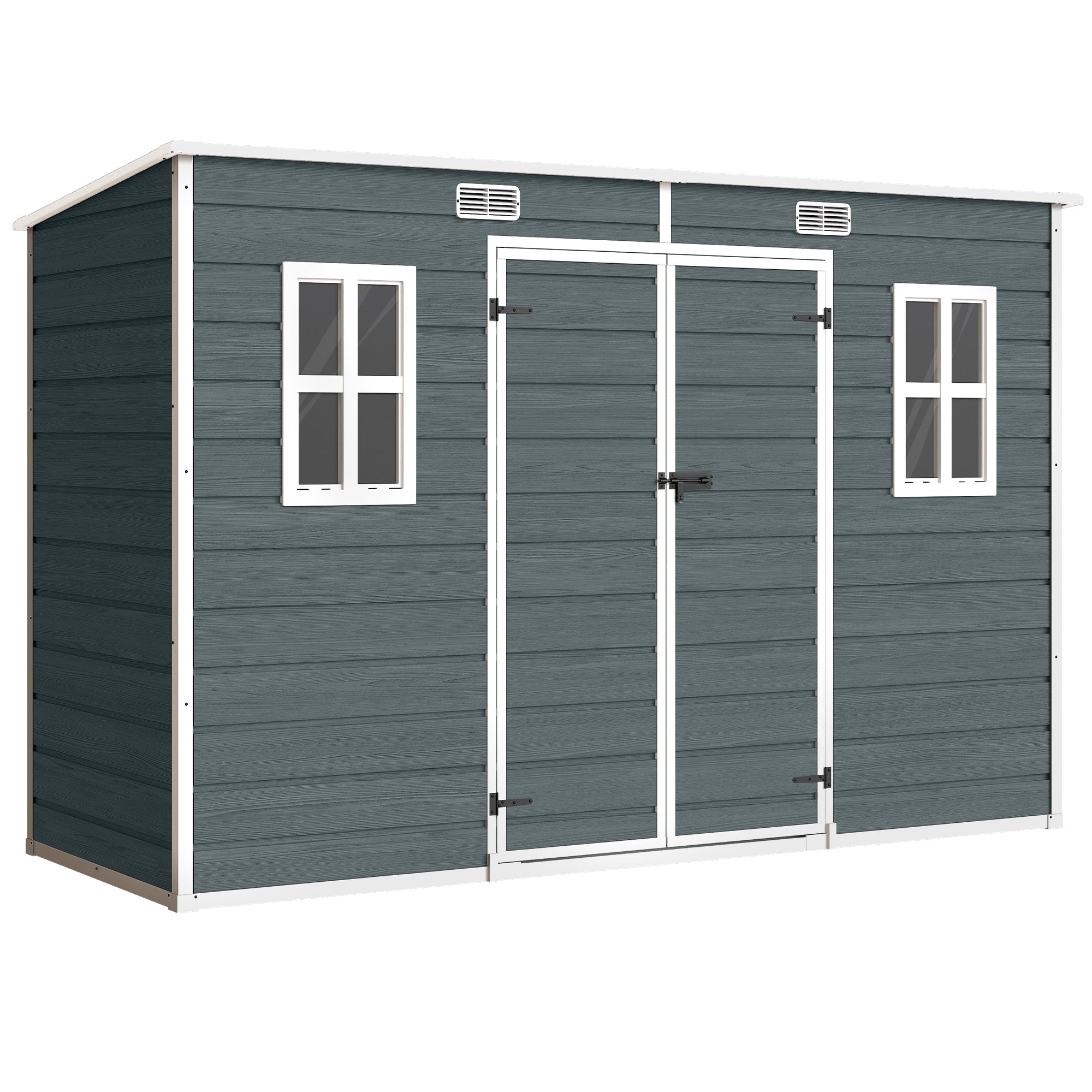 Haveskur   2mâ  Redskabsskur Med Luttag  303x123x197cm Med Vindue  Aflåselig Dør  Ventilationsåbning  Gulv