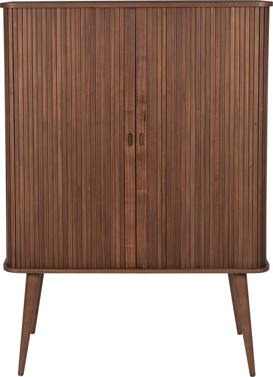 Højskab Zuiver Barbier Valnødfiner Med   Glashylder 140x100x45 Cm