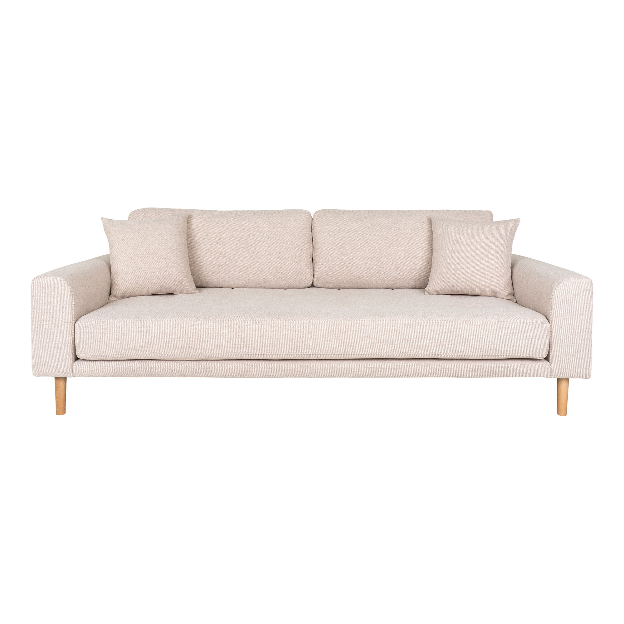 House Nordic Lido   Pers  Sofa       Puder Sand Polyester Og Natur Bøg