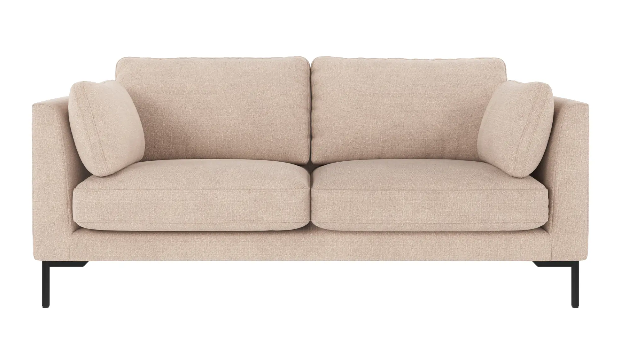 Rowico Corwin     Pers  Sofa Lys Beige Polyester Stof Og Sort Metal