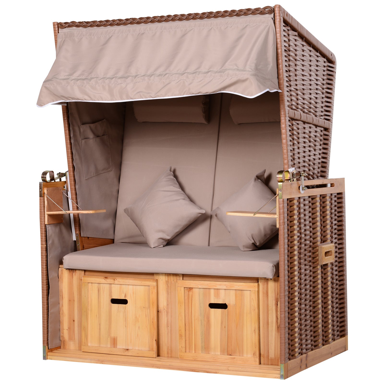 Strandstol Til   Personer Med Lænestol  Beige  118   79   160 Cm