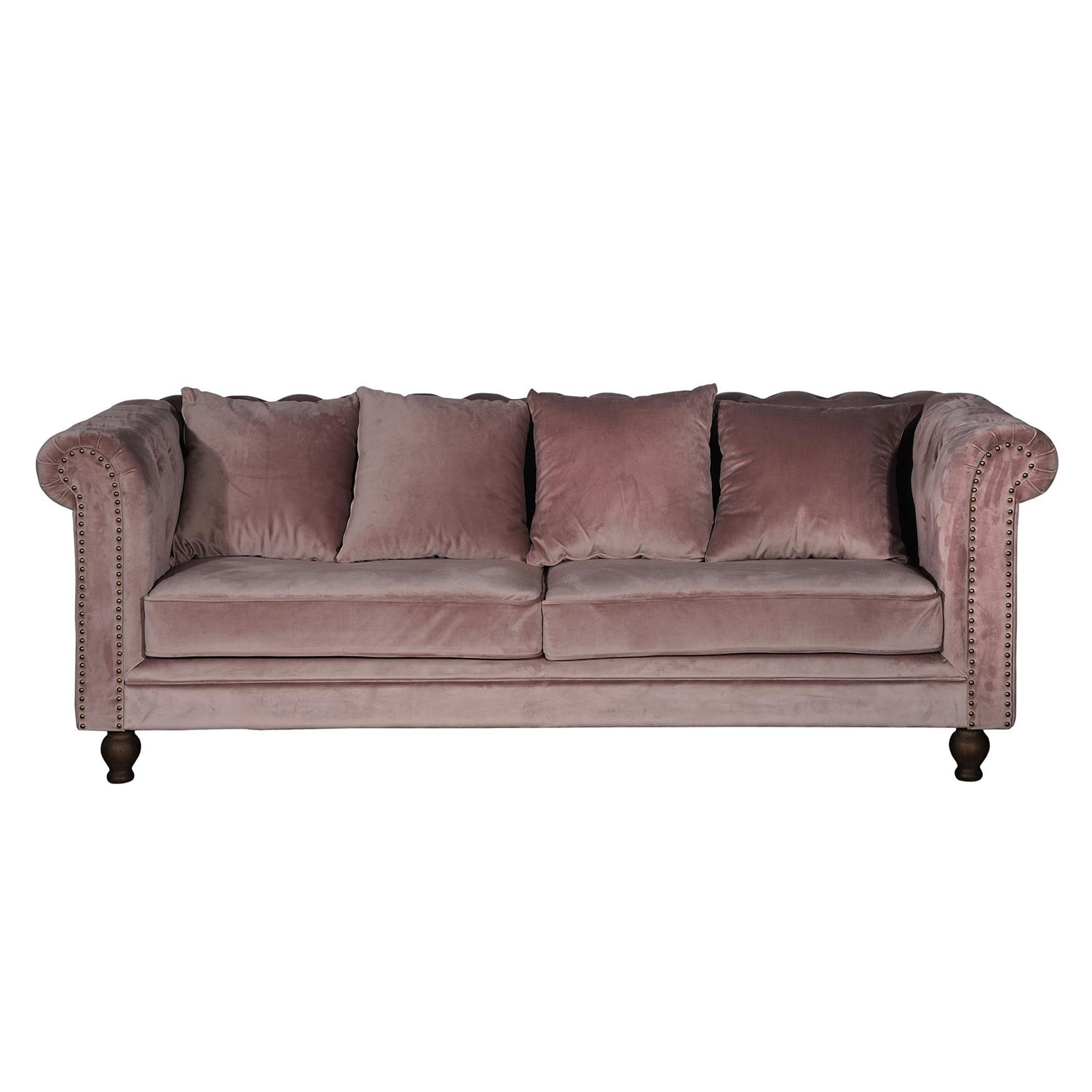 Venture Design Velvet   Pers  Sofa Rosa Velour Og Træ