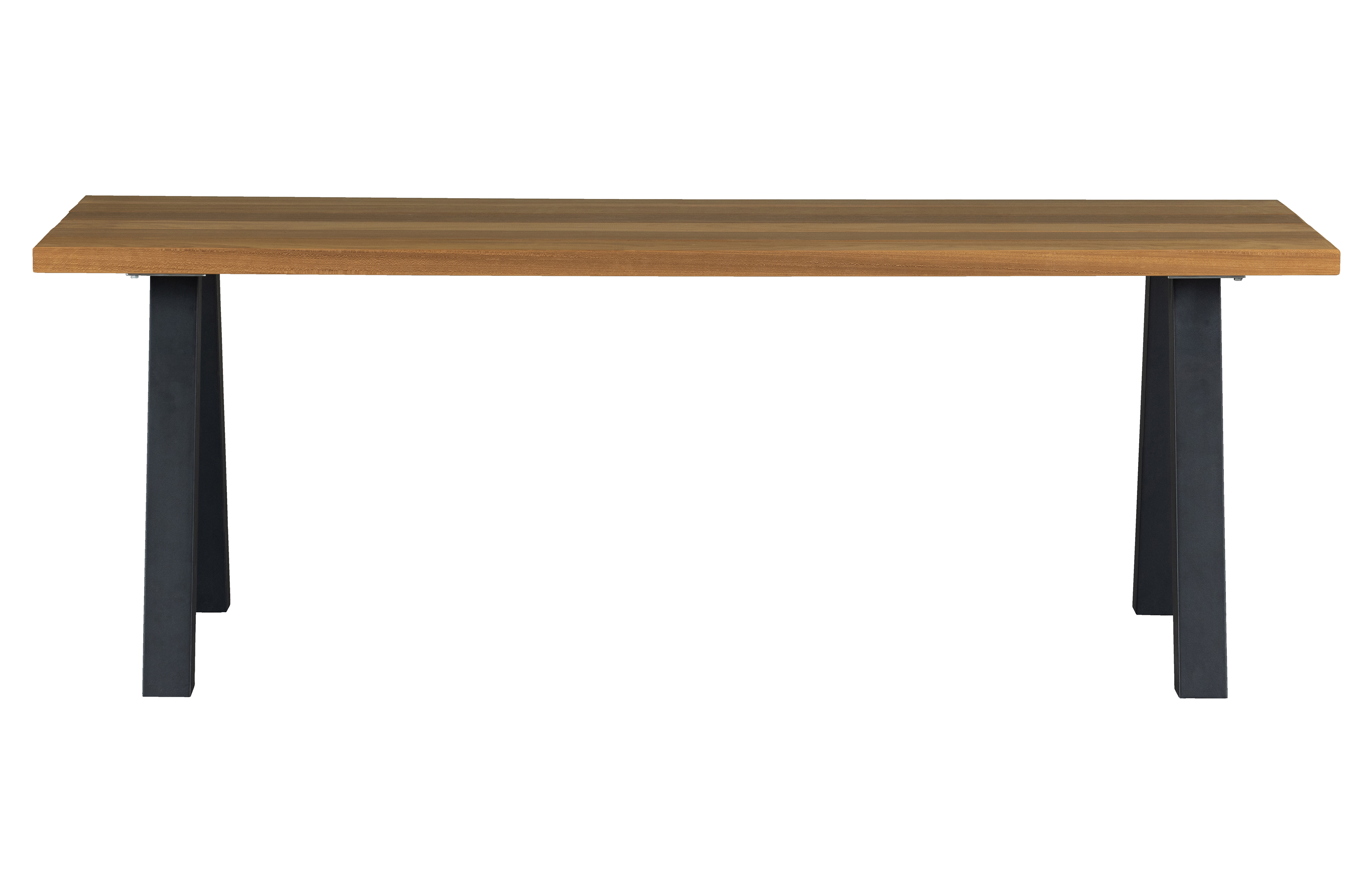 Woood Tablo Havebord  Rektangulært Natur Træ Og Sort Metal  210x81