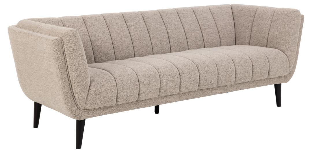 Act Nordic Tampa   Pers  Sofa Beige Stof Og Sort Gummitræ