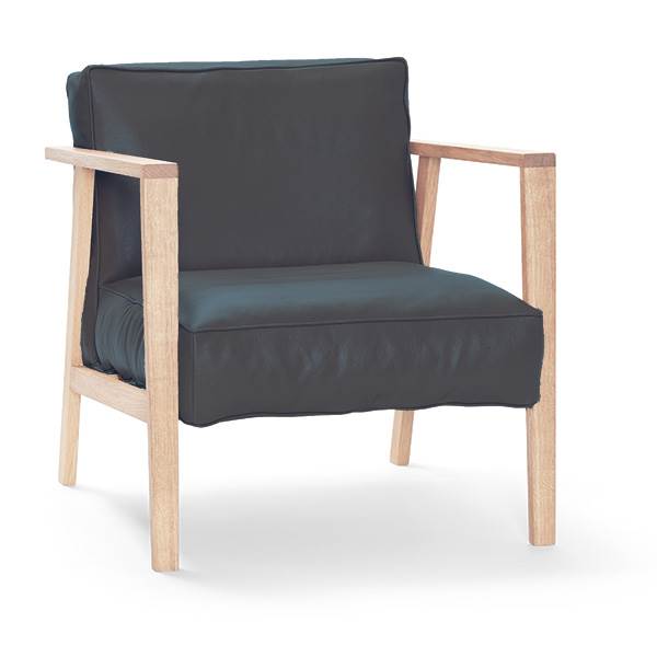 Andersen Furniture Lc1 Loungestol Hvidpigmenteret Mat Eg Og Sort Læder