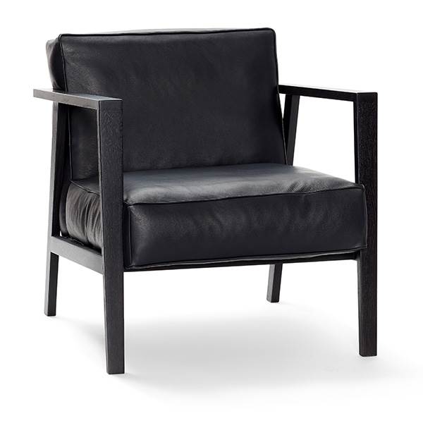 Andersen Furniture Lc1 Loungestol Sort Læder Og Sort Lakeret Stel