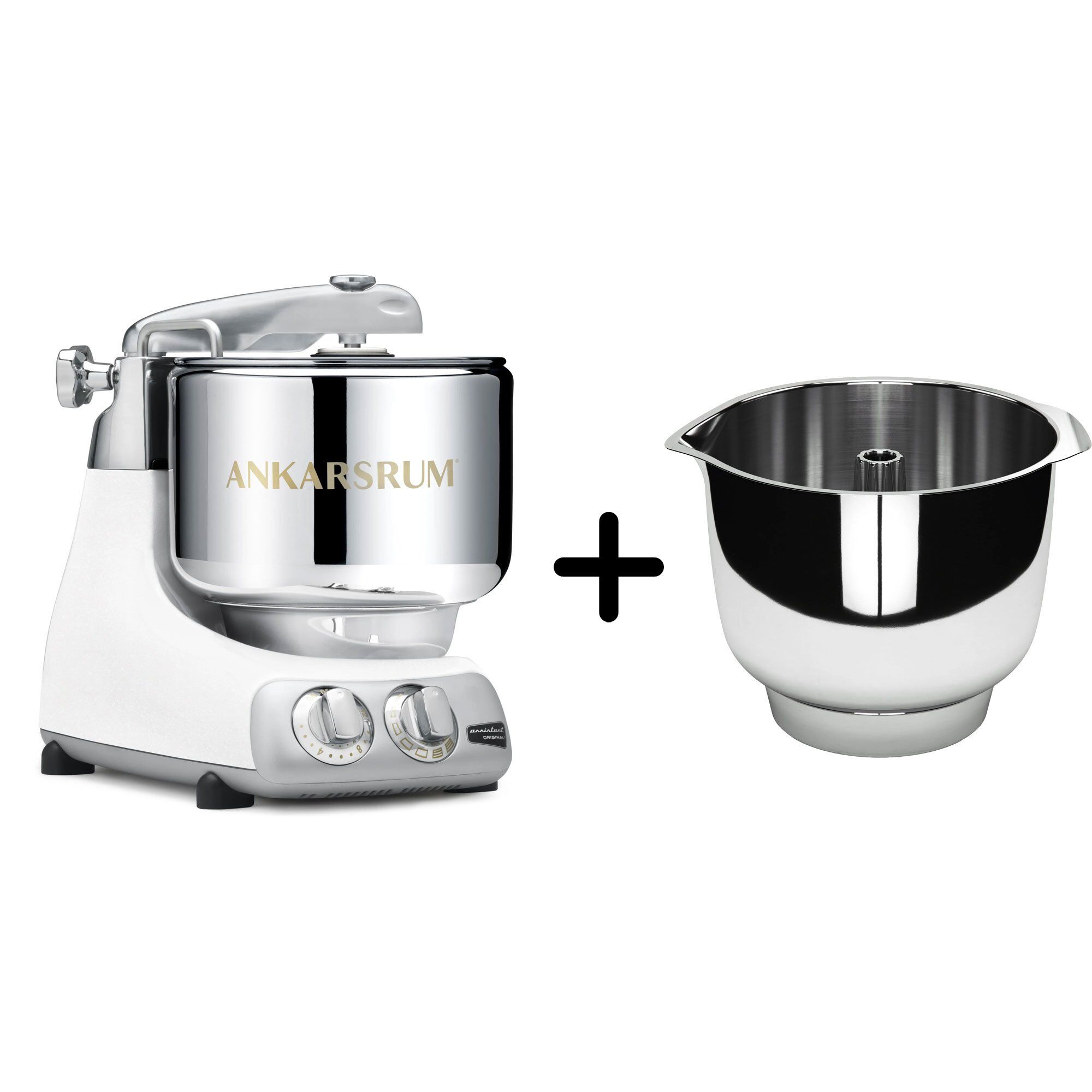 Akm 6230 Køkkenmaskine   Assistent Original Piskeskål  Glossy White
