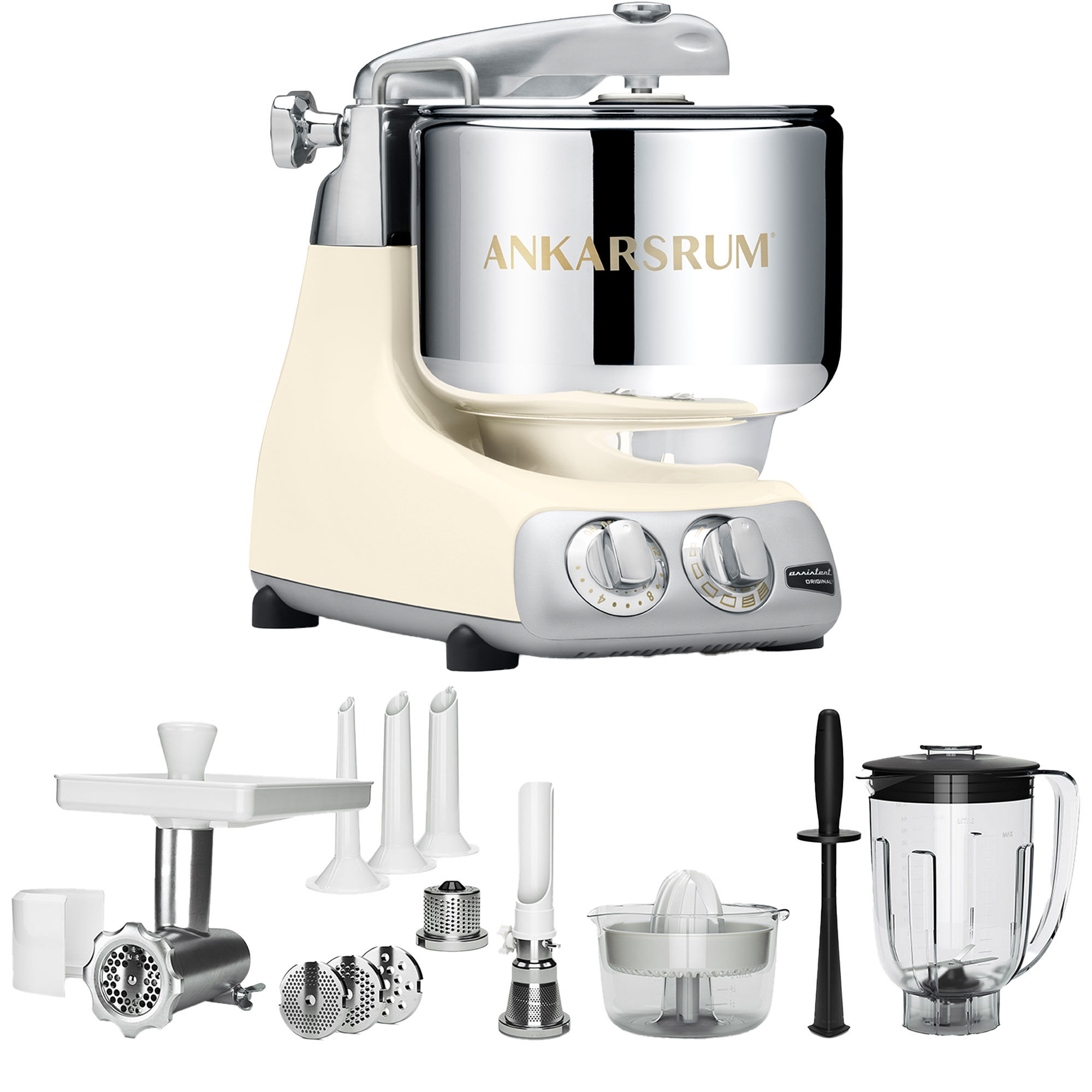 Akm 6230 Køkkenmaskine   Deluxe Pakke  Lys Creme