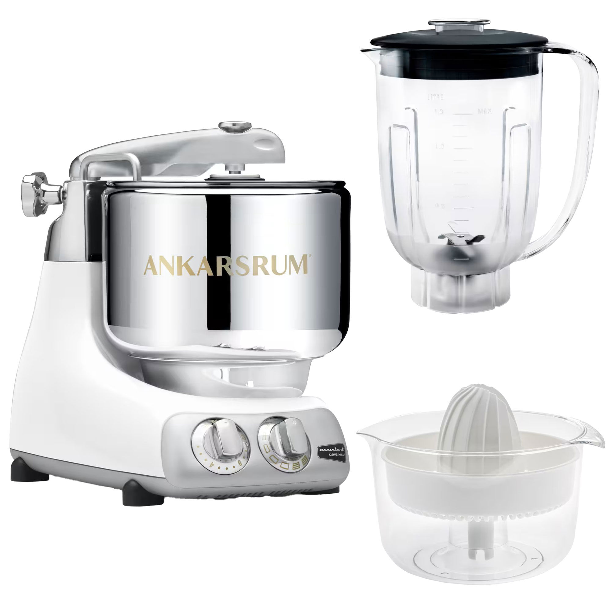 Ankarsrum Assistent Akm6230   Mixerkande   Citruspresser  Mineral White