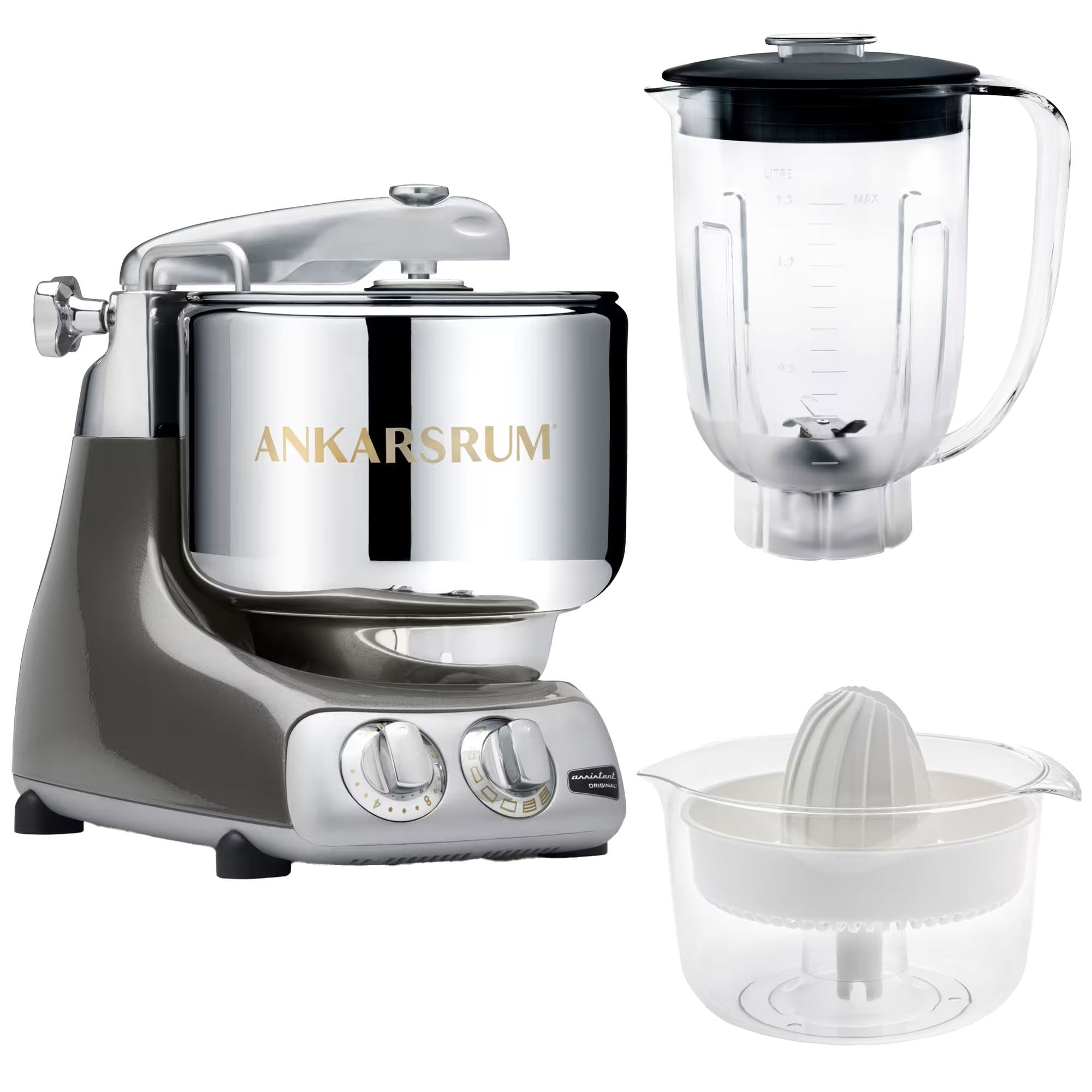 Ankarsrum Assistent Akm6230   Mixerkande Og Citruspresser  Black Chrome