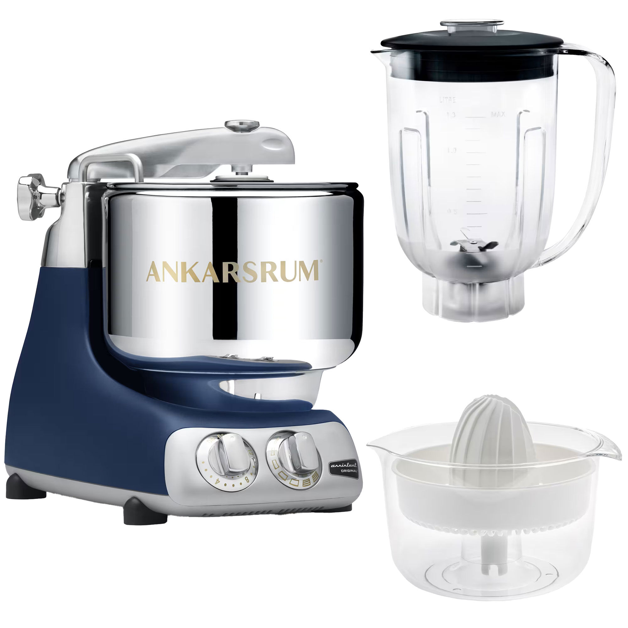 Ankarsrum Assistent Akm6230   Mixerkande Og Citruspresser  Royal Blue