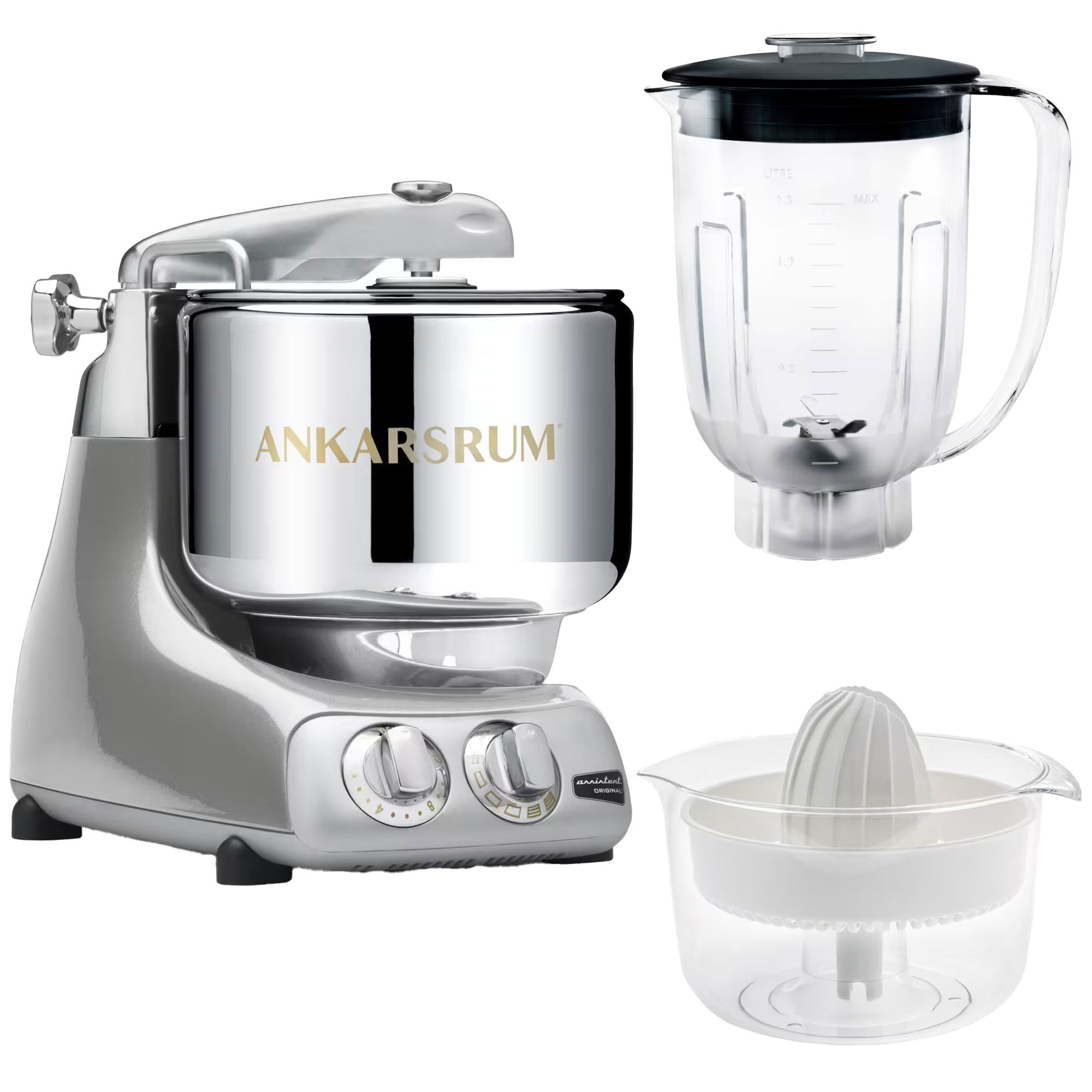 Ankarsrum Assistent Akm6230   Mixerkande Og Citruspresser  Sølv