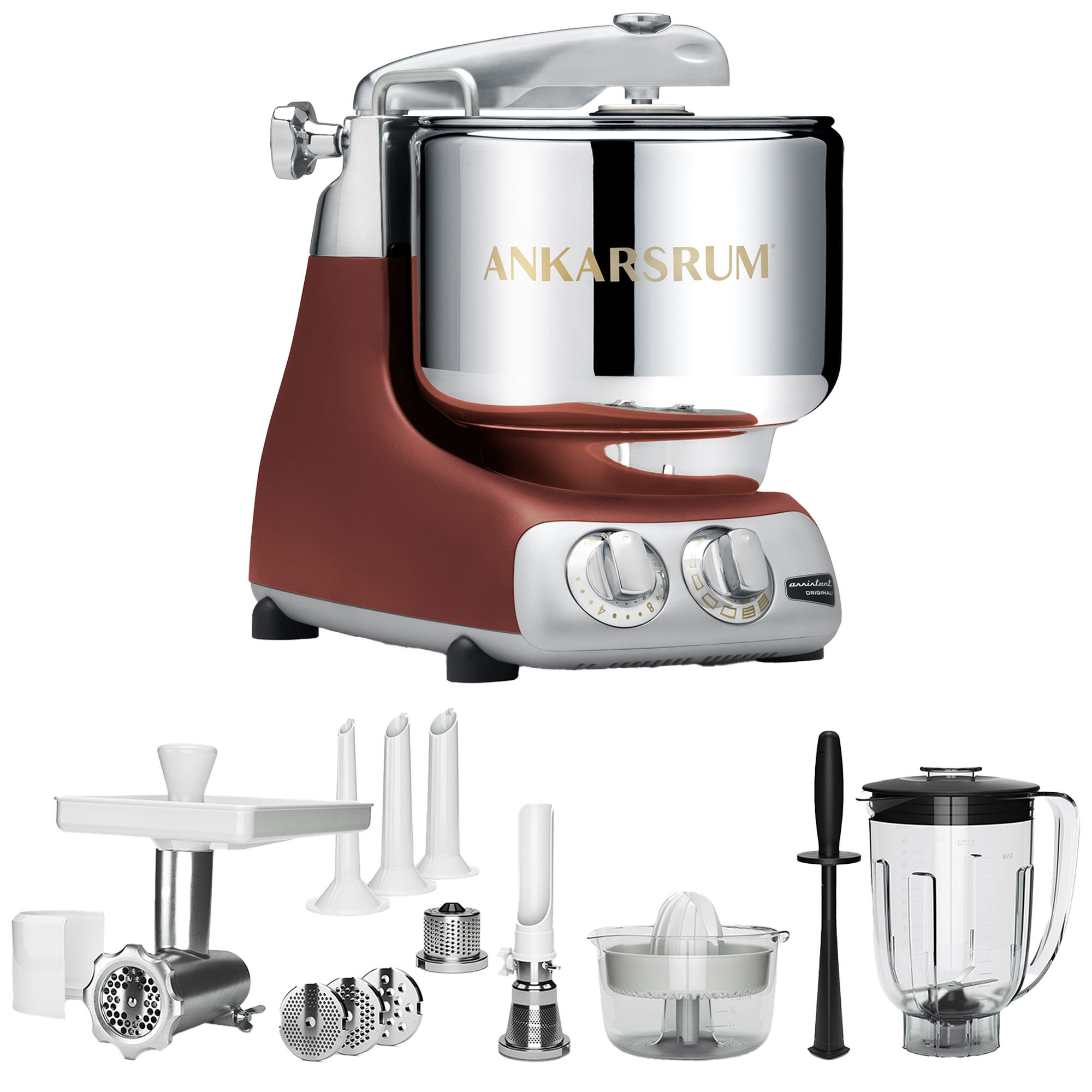Ankarsrum Assistent Original Akm6230 Rustic Maroon   Deluxe Tilbehørspakke