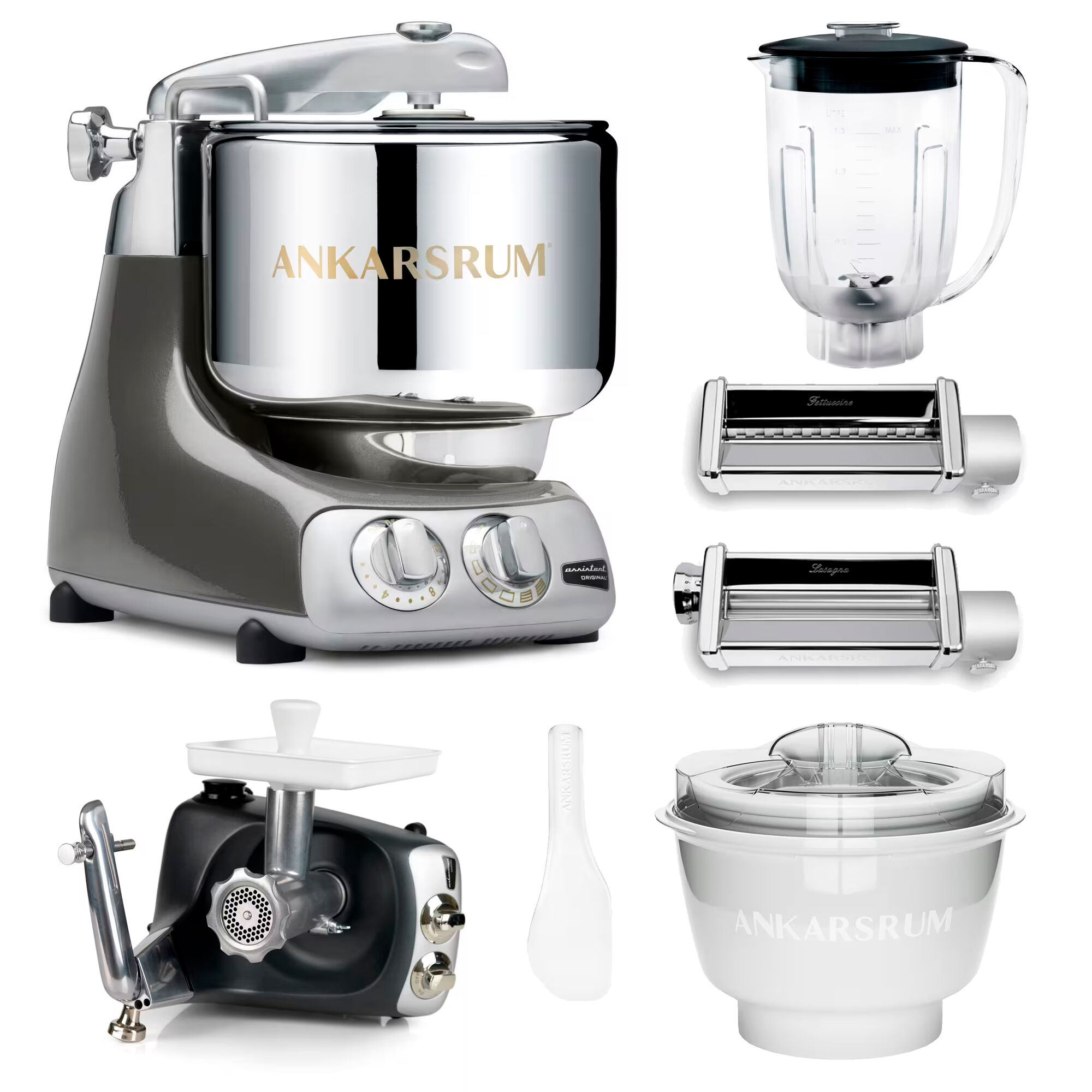 Ankarsrum Assistent Original Köksassistent Med Middagspaket  Black Chrome