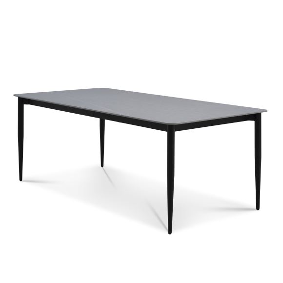Arctic Classic Spisebord  Rektangulær Grå Keramik Og Sort Metal  100x220