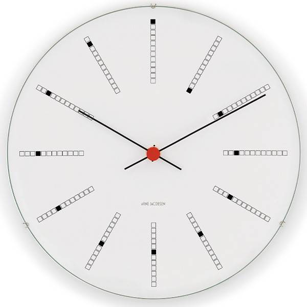 Arne Jacobsen Bankers Vægur  :48 Cm Hvid
