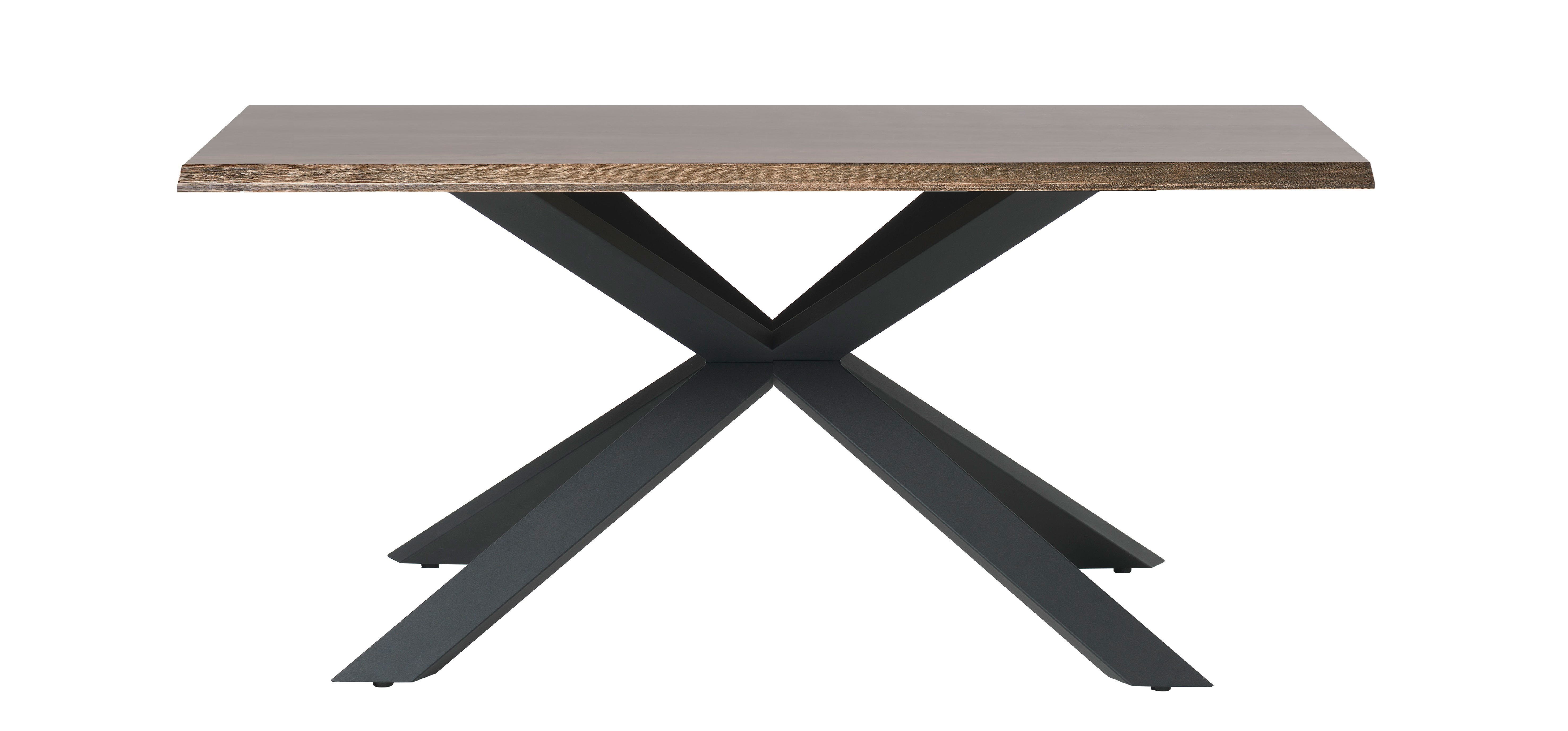 Unique Furniture Arno Spisebord     Udtræk Røgfarvet Egefinér Og Sort Metal  90x180