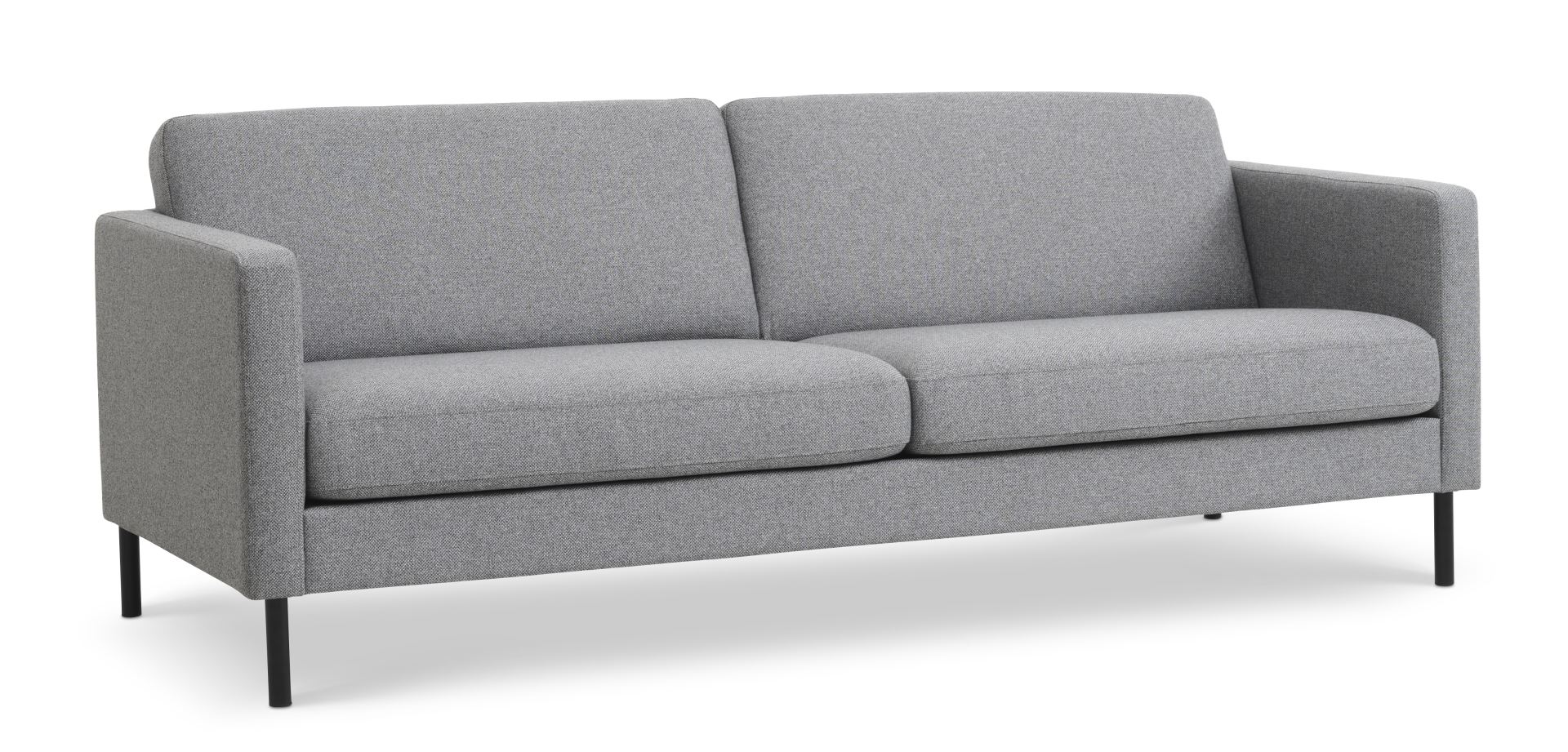 Ask   Pers  Sofa Lys Granitgrå Polyester Stof Og Sort Metal