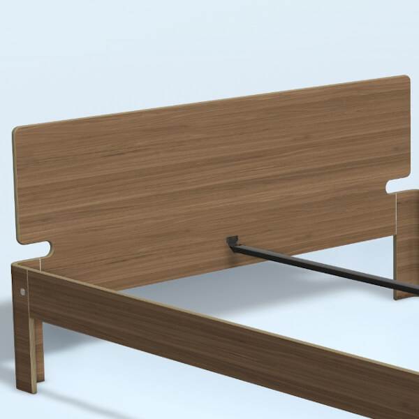 Auping Auronde Gavl Dobbeltseng Høj Model Natural Walnut 180 Cm