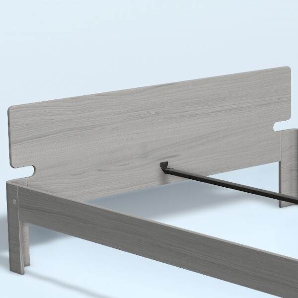 Auping Auronde Gavl Dobbeltseng Lav Model Chalk Grey Oak 180 Cm