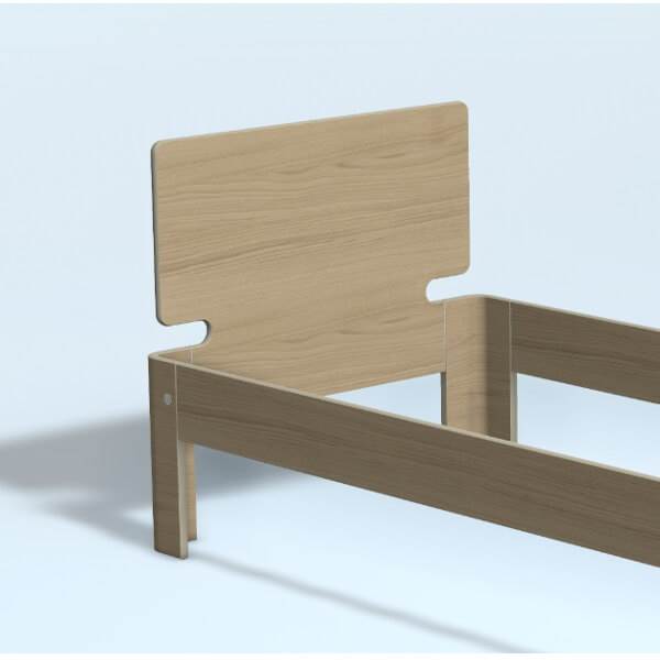 Auping Auronde Gavl Enkeltseng Høj Model Natural Oak 100 Cm