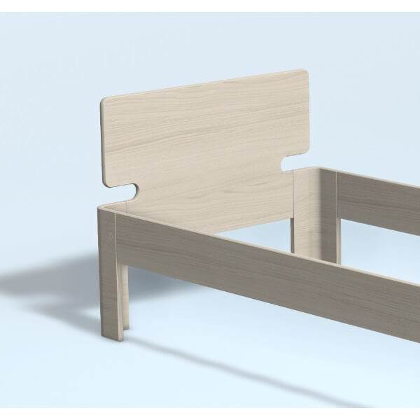Auping Auronde Gavl Enkeltseng Høj Model Soft White Oak 100 Cm