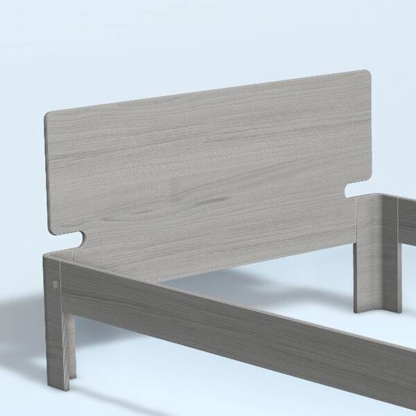 Auping Auronde Gavl Trekvartseng Høj Model Chalk Grey Oak 120 Cm