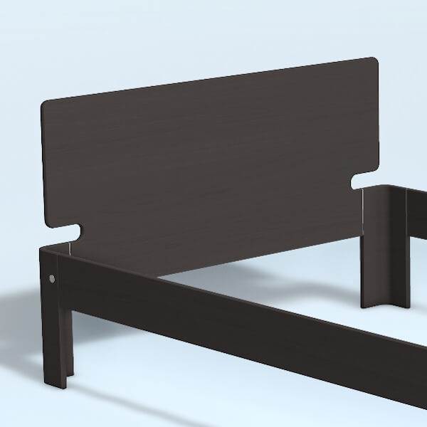 Auping Auronde Gavl Trekvartseng Høj Model Chocolate Brown Oak 140 Cm