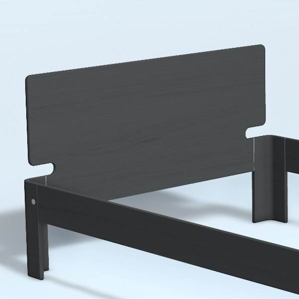 Auping Auronde Gavl Trekvartseng Høj Model Dark Blue Oak 140 Cm